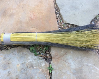 Yellow Black Wizard Broom, Fantasy, Cosplay, Besom Handmade Broom, Fantasy Artisan Broom, Witch Broom, Broomstick, Halloween Costume