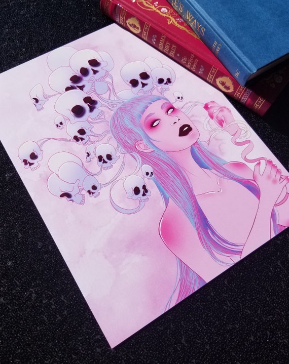 Tethered Pastel Goth Art Print