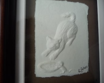Framed Original  Cast Paper Sculpture