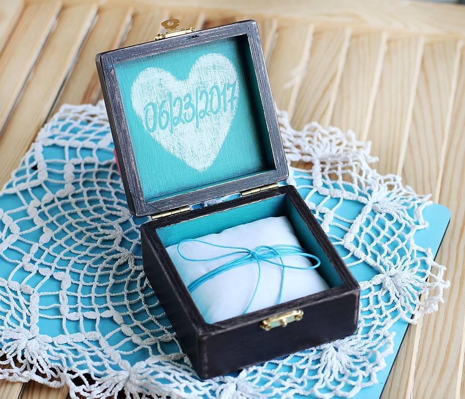 Personalized Ring Bearer Box for Rustic Wedding Ceremony cute Etsy