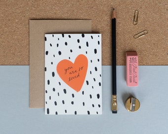 Love Card – 'You Are So Loved' / Heart / Spots / Illustrated