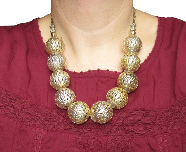 Recycled Christmas Light String Necklace From Golden Copper Shades Etsy