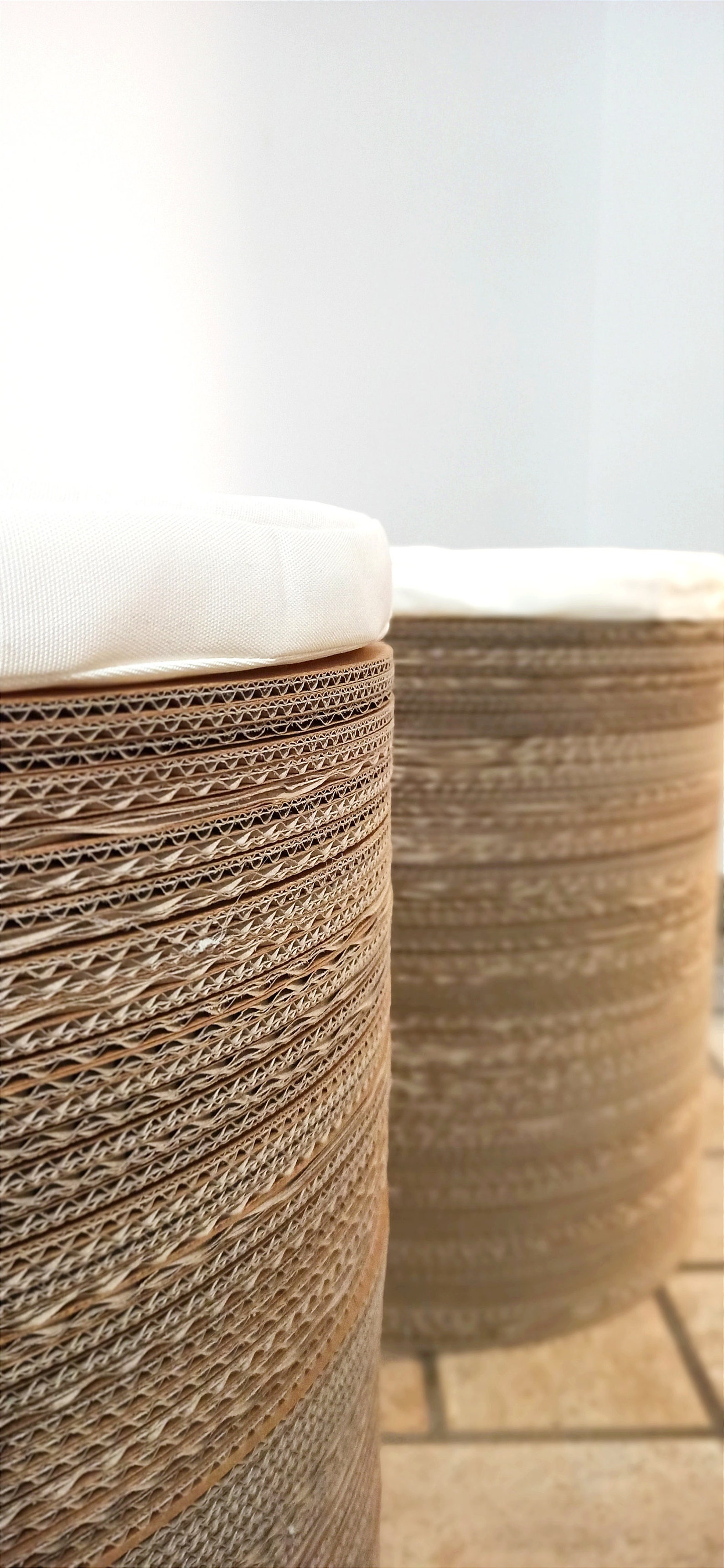 Kraft Cardboard Pouf With Cushion Etsy UK