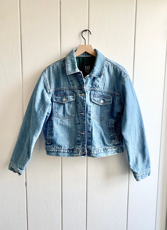 Vintage 80s 90s Gap Denim Jean Jacket Quilted - image 1