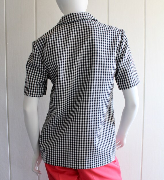 1990s Vintage Houndstooth Blazer Short Sleeve Jac… - image 8