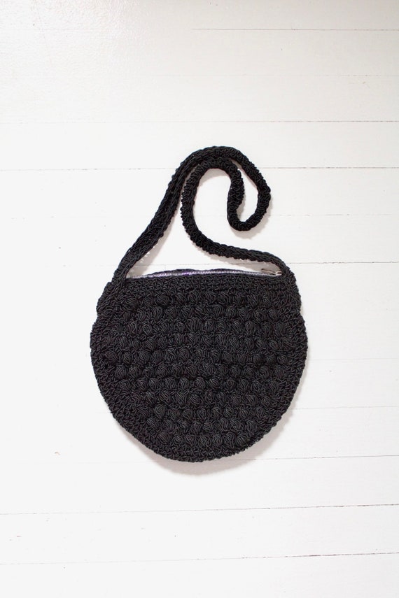 Vintage Black Crochet Valerie Shoulder Bag