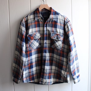 1980s Vintage Plaid Flannel Quilted Shirt Jacket