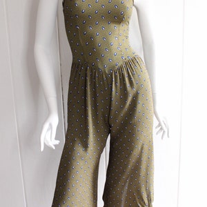 1970s Vintage Wide-leg Romper w/Feather Pattern by Mindy Malone image 6