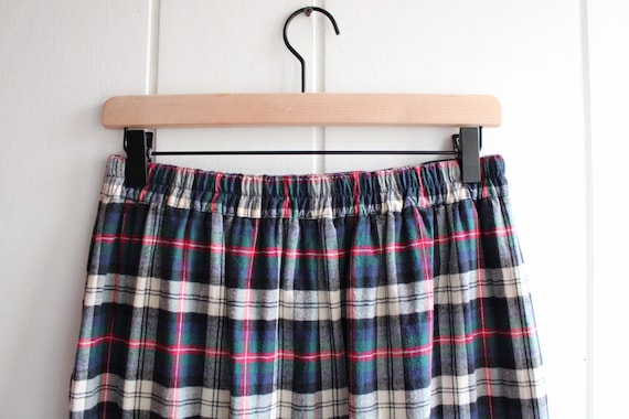 1990s Vintage Cotton Flannel Plaid Maxi Skirt by … - image 6