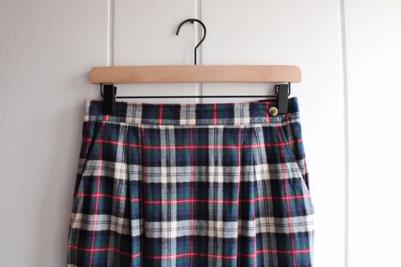 1990s Vintage Cotton Flannel Plaid Maxi Skirt by … - image 4