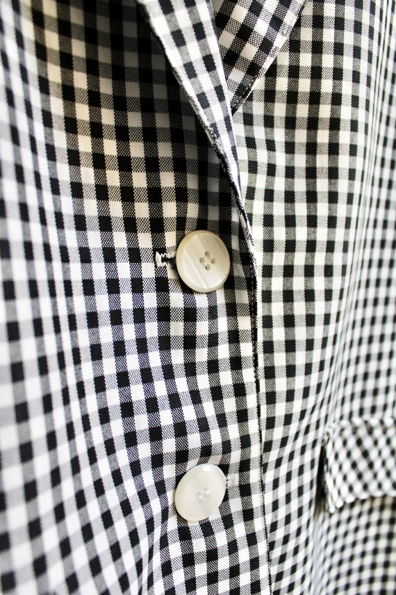 1990s Vintage Houndstooth Blazer Short Sleeve Jac… - image 6