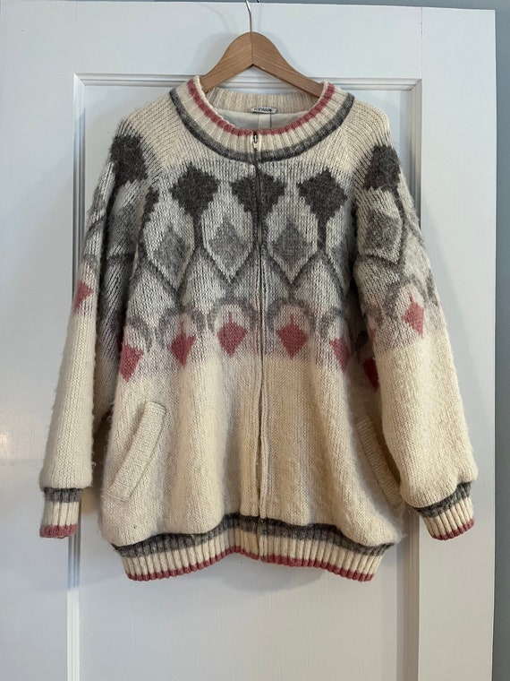 Vintage Icelandic Wool Sweater Jacket