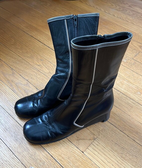 Miu miu patent leather deals boots