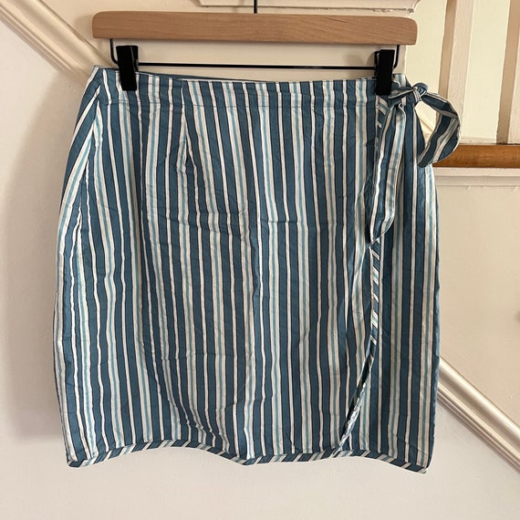 Rare 1990s Vintage Free People Striped Wrap Skirt