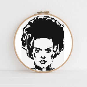 Bride of Frankenstein Cross Stitch Pattern Chart Universal Monsters image 1