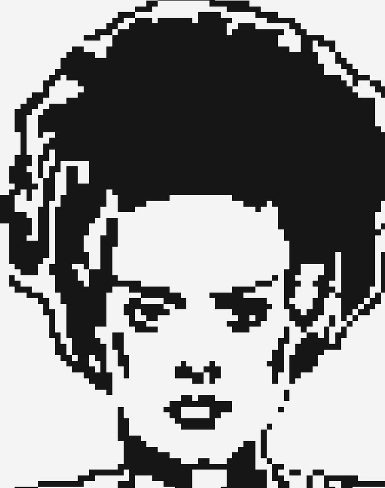 Bride of Frankenstein Cross Stitch Pattern Chart Universal Monsters image 2