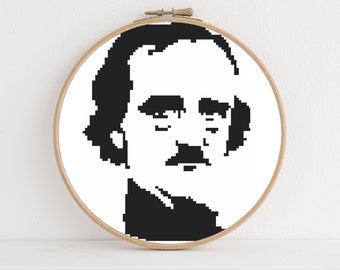 Edgar Allan Poe Cross Stitch Pattern Horror Chart