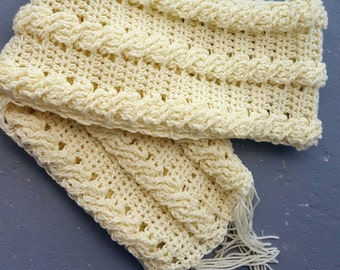 CROCHET PATTERN;  Cable Crochet Scarf; Crochet Scarf Pattern; Cable Crochet; scarf pattern; crochet scarf; winter crochet pattern