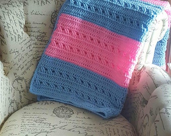 Crochet pattern ; crochet baby blanket pattern ; crib blanket ; crochet cable ; gender neutral baby