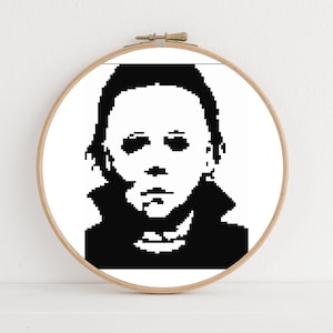 Halloween Michael Meyers Cross Stitch Chart Pattern Horror Pattern Movies image 1