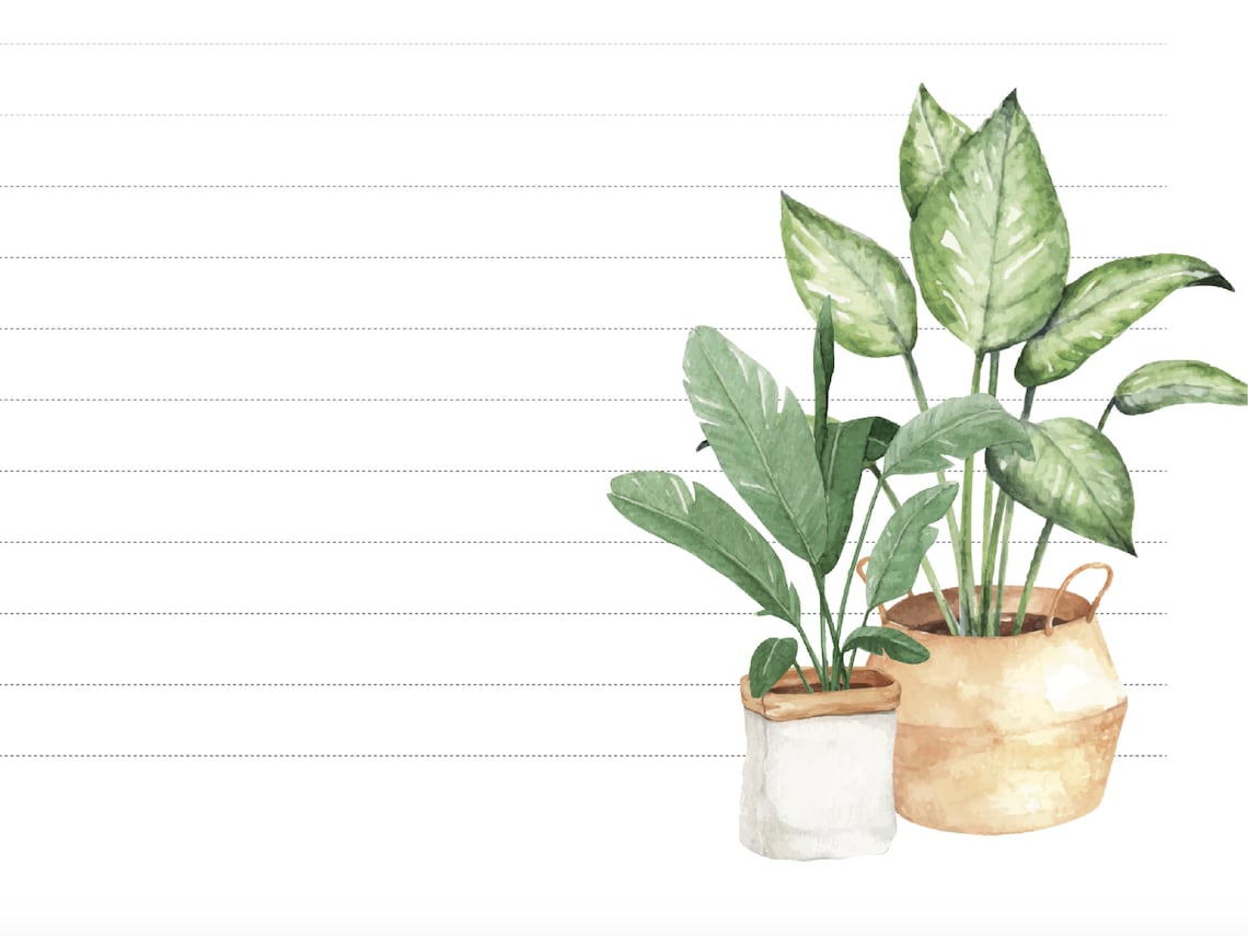 Printable Plant Stationery Paper / 4 Styles / 8.5x11 A4 / | Etsy