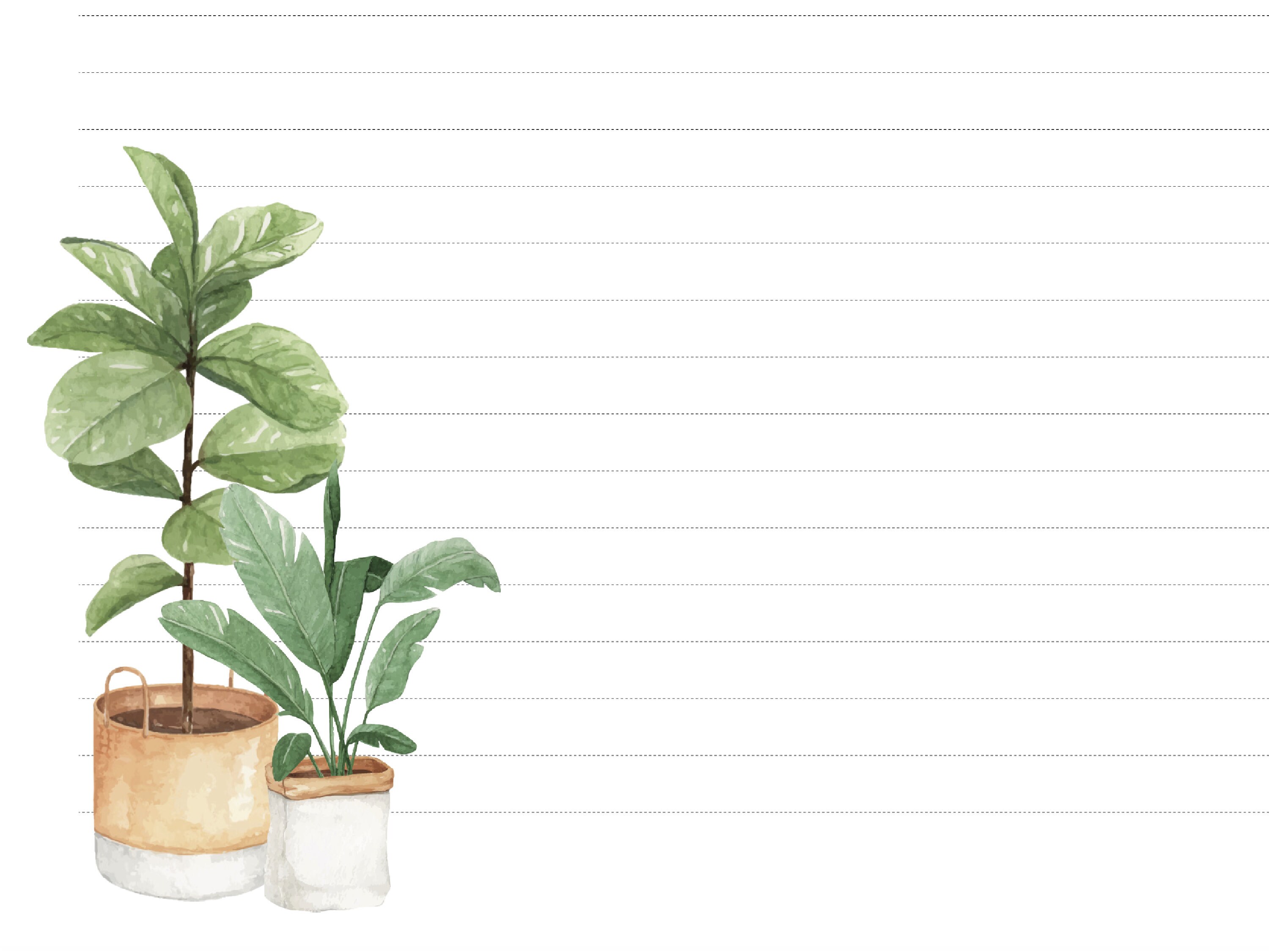 Printable Plant Stationery Paper / 4 Styles / 8.5x11 A4 / Etsy UK