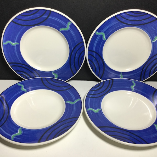 4 Mikasa  Intaglio “Colorama” Bread And Butter Plates, Vintage Dishes