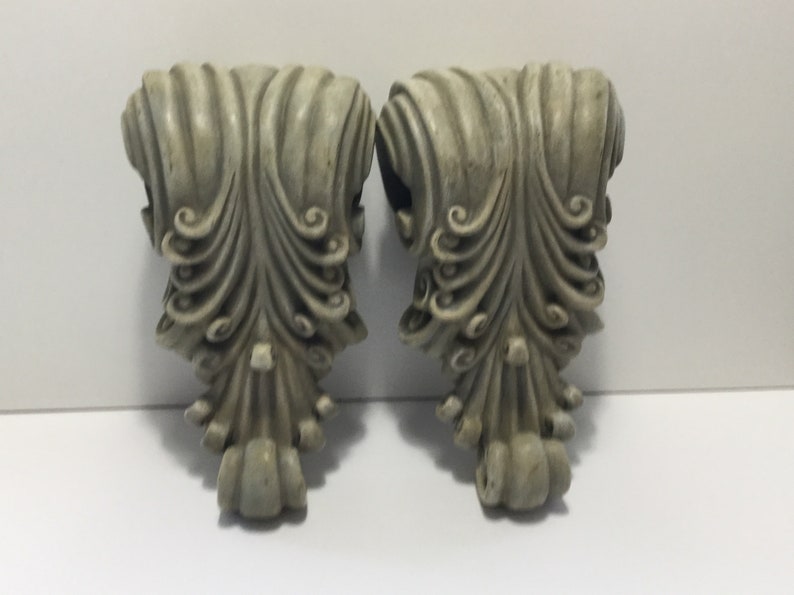 Vintage Set 2 Resin Corbels Valance DIY Projects Home Improvement Moldings Trim