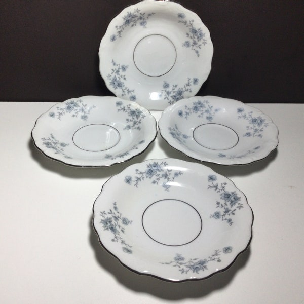 4 Johann Haviland “Blue Garland” Saucers, Replacement, Bavaria Germany,  Plates, Vintage Dishes
