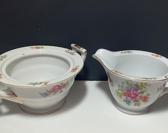 2 Occupied Japan “Moriyama” Creamer and Sugar Bowl Formal Dining Plates Rare Vintage Dishes