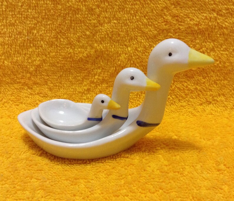 Tableware Kitchen Dining Kitchen Gadgets Country Decor Ceramic Spoons 3 Country Ducks Mesuring Spoons
