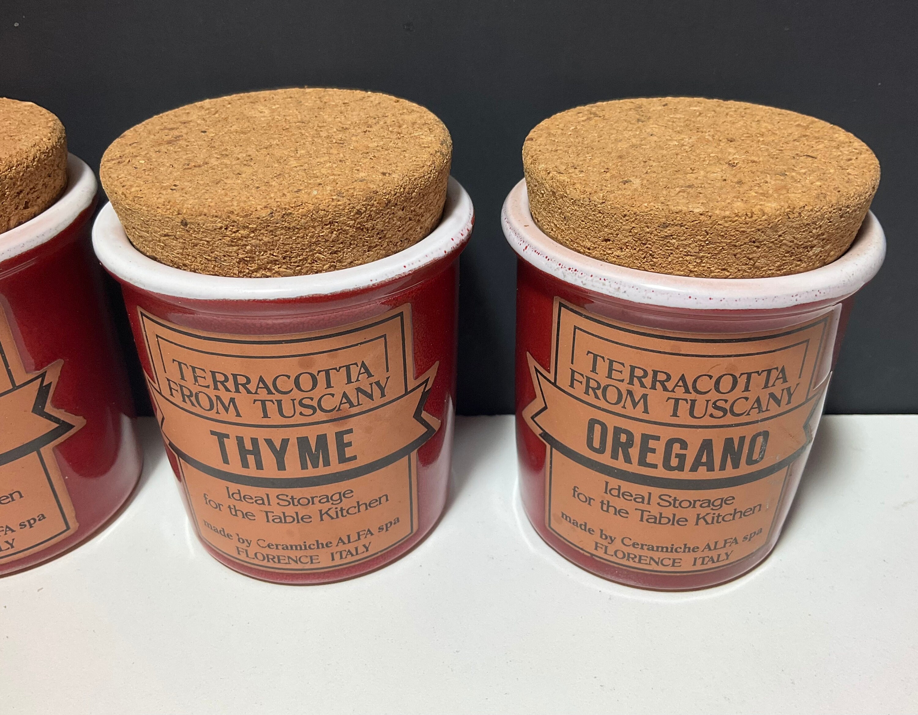Alfa Italy Terracotta Tuscany Spice Jars Ideal Storage by