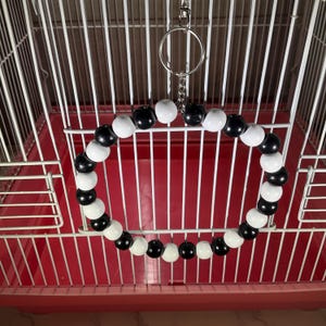 Parakeet Bird Round Swing Small Bird Cage Toys, Crafts, Bird Supply Handmade USA