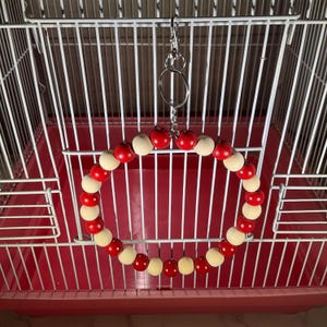 Parakeet Bird Round Swing Small Bird Cage Toys, Crafts, Bird Supply Handmade USA