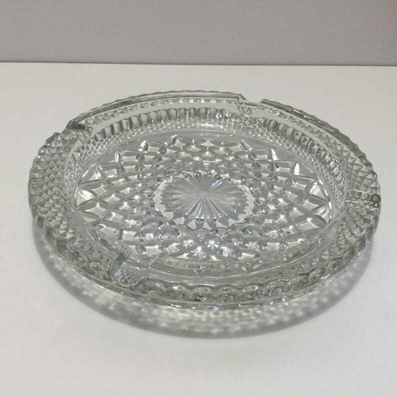 Vintage USA Wexford Ashtray Large Glass Ashtray Barware Partyware Collectible Tobacciana