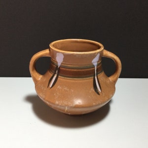 Two Handle Pottery Vase, Collectible Vase Vintage Dishes