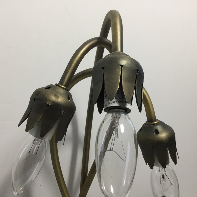 Country Home 3- Light And 3 Arms Light Fixture Vintage Desk Lamps Farm Cabin Home Decor Vintage Metal BrassTable Lamp