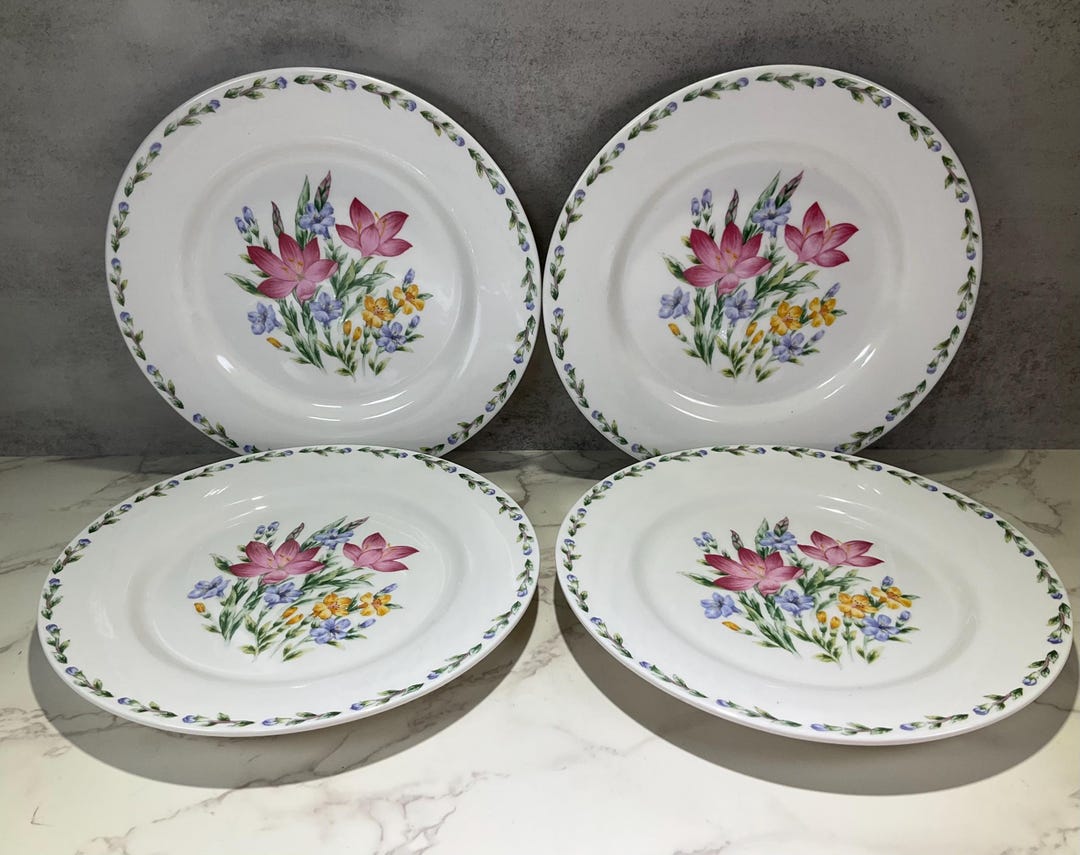 4 Thompson Pottery Pink Crocus Salad Lunch Plates Vintage - Etsy