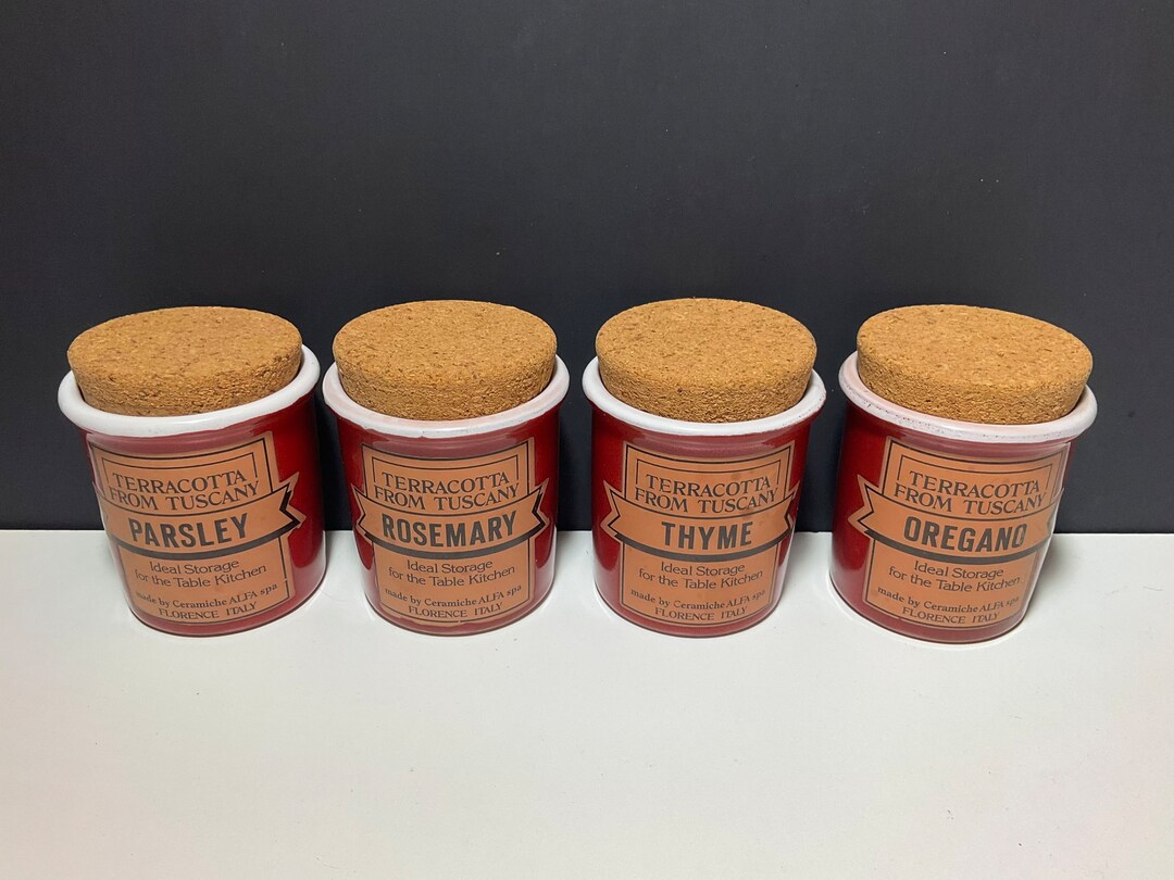 Alfa Italy Terracotta Tuscany Spice Jars Ideal Storage by