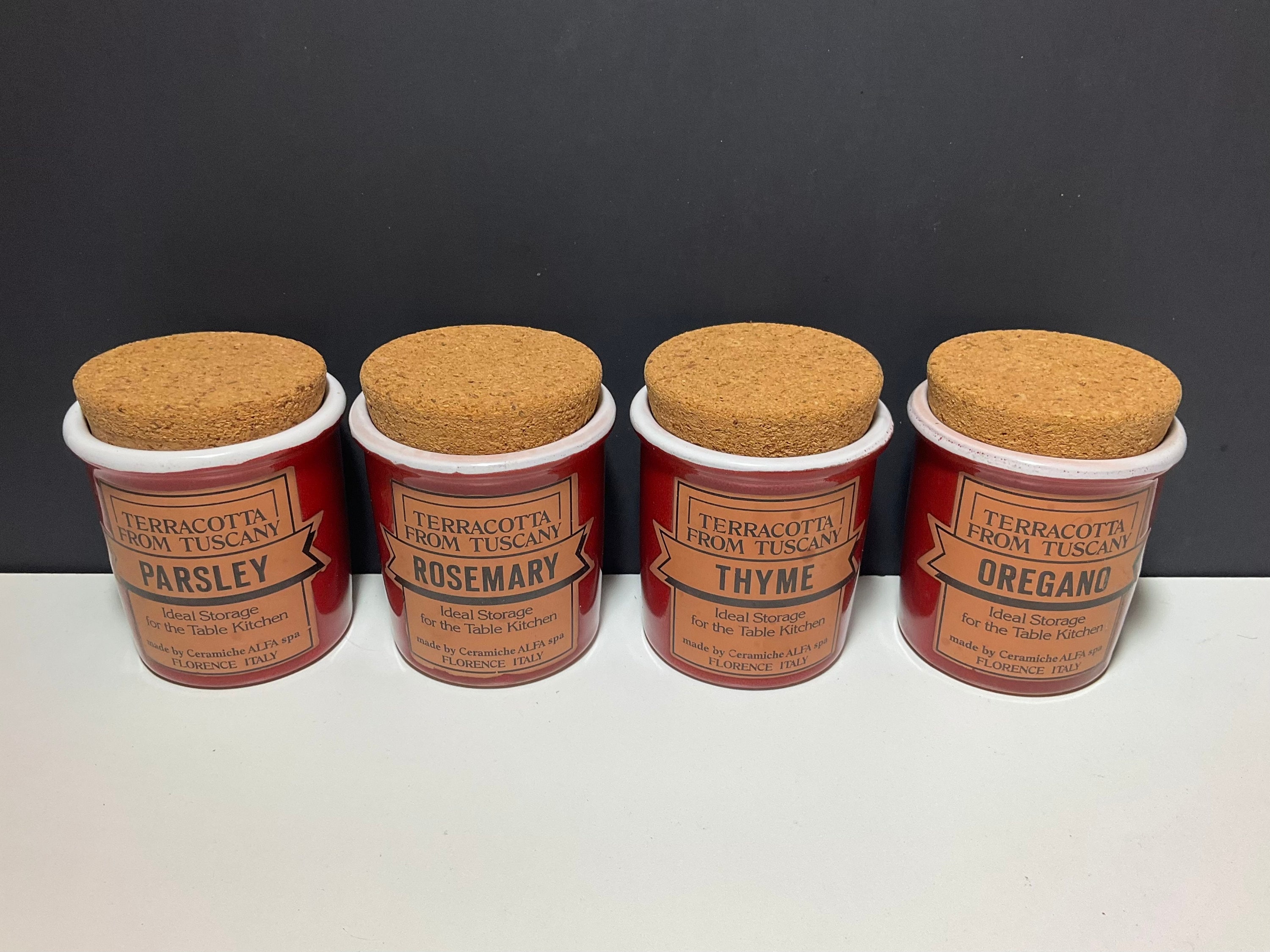 Alfa Italy Terracotta Tuscany Spice Jars Ideal Storage by