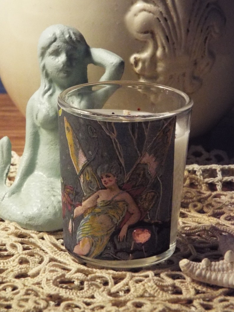 Small blue fairy candle