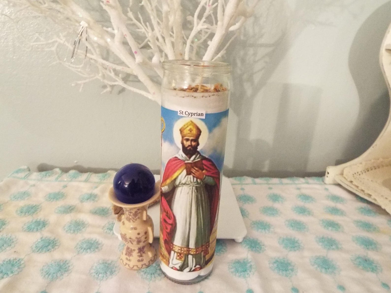 Saint Cyprian 7 Day Novena Candle Etsy