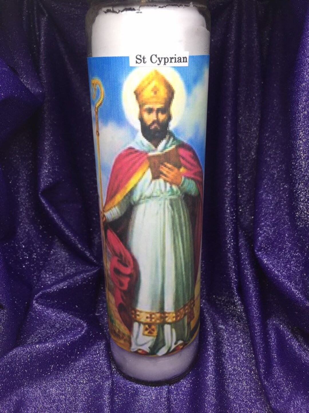 Saint Cyprian 7 Day Novena Candle Etsy