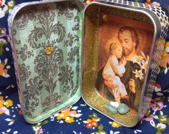 St Joseph Altoid tin portable altar