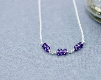 delicate birthstone necklace, mini gemstone necklace, grandma necklace, small gemstone necklace, delicate bridesmaid necklace