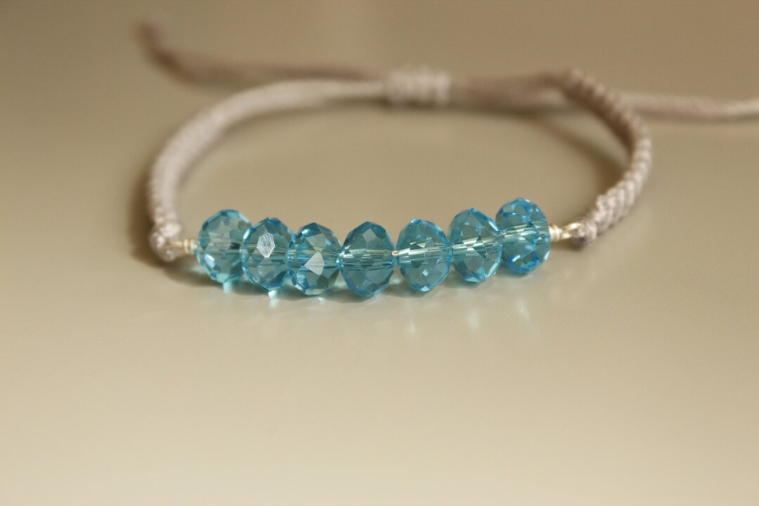 Skinny Cord Bracelet Crystal Macrame Bracelet Trendy Jewelry Etsy