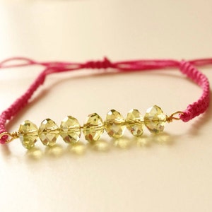 Slim thread bracelet, slim adjustable bracelet, small stackable beaded bracelet, cord bracelet