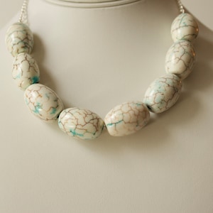 Chunky white statement necklace, chunky white beaded statement necklace, chunky white bead necklace, chunky necklace, statement necklace
