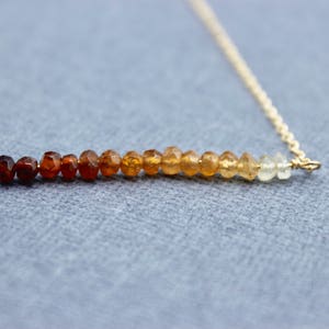 gold ombre necklace, silver ombre necklace, gemstone ombre necklace, ombre necklace, delicate row of beads necklace, delicate bar necklace