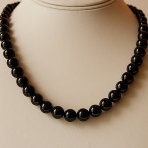 black bead bridesmaid necklace, black bead wedding necklace, elegant black bead necklace, black bead necklace, mother of the bride